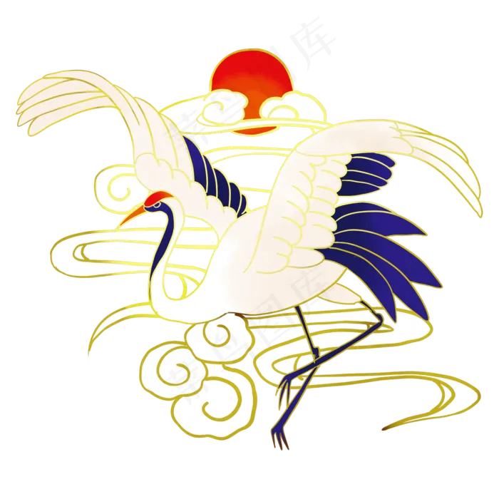 白色仙鹤动物(2000X2000(DPI:300))psd模版下载