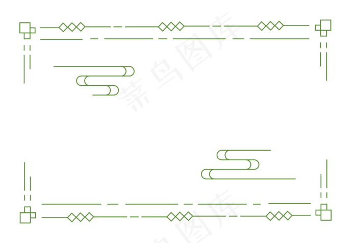 端午节绿色线条边框