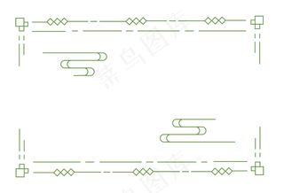 端午节绿色线条边框