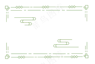 端午节绿色线条边框