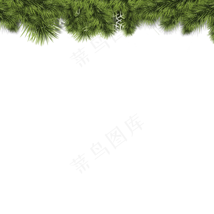 圣诞节绿色植物边框,免抠元素