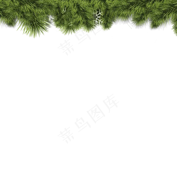 圣诞节绿色植物边框,免抠元素