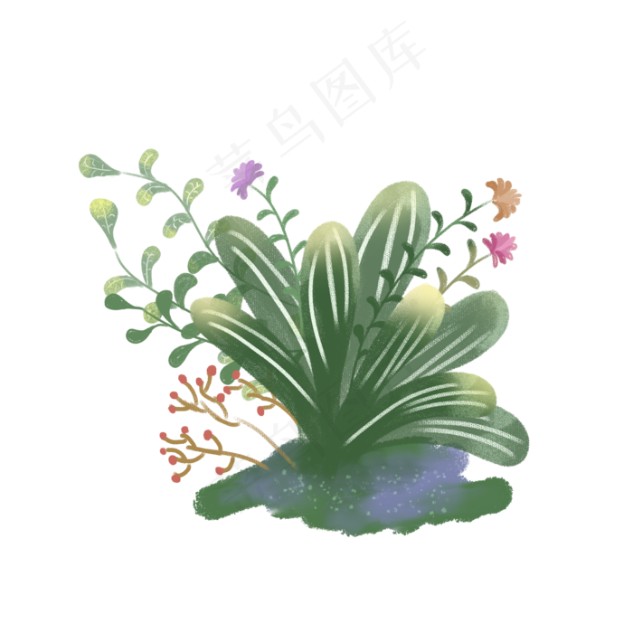 春天绿色植物叶片PNG(2100X2100(DPI:300))psd模版下载