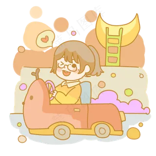 可爱开车小女孩