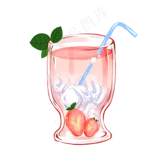 夏天解暑清凉草莓冰镇饮料