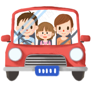 交通安全日遵守交通规则的一家人,免抠元素