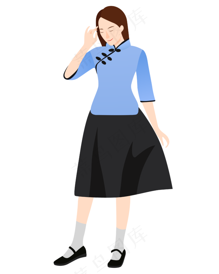 五四青年女孩(4167*5208px 300 dpi )ai矢量模版下载