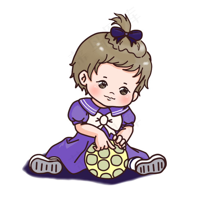 儿童节玩球的小女孩