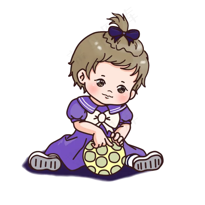 儿童节玩球的小女孩