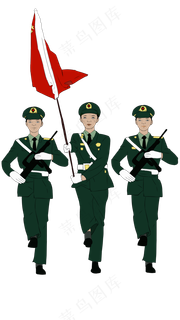 国庆节校园阅兵旗手