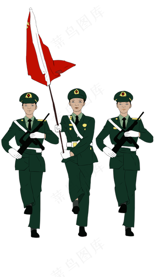 国庆节校园阅兵旗手