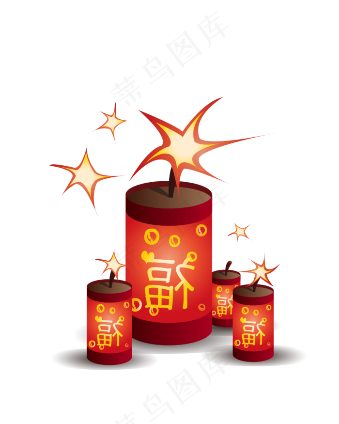 矢量手绘鞭炮爆竹,免抠元素(4167*5208px 300 dpi )ai矢量模版下载