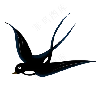 飞翔的燕子黑色剪影,免抠元素