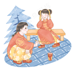 欢庆小年之点炮竹,免抠元素