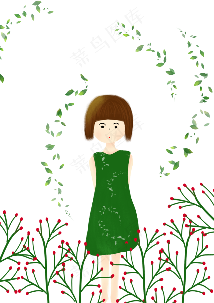 夏至二十四节气小清新手绘风(2480X3508(DPI:300))psd模版下载