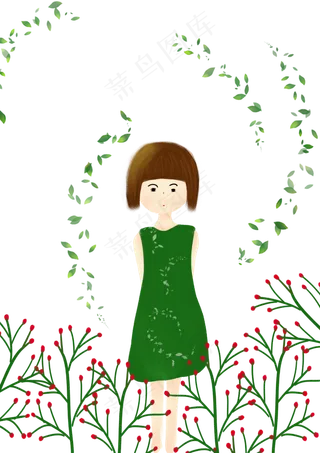 夏至二十四节气小清新手绘风