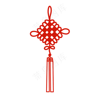 微扁平中国结卡通风格元素,免抠元素