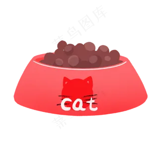红色猫粮肉粒,免抠元素