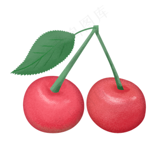 手绘淡雅半写实水果小清新樱桃