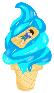 夏天冰淇淋躺着的男孩