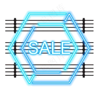 618边框霓虹灯促销图标装饰图案