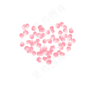 心形粉色玫瑰花瓣PNG 心形粉色玫瑰花瓣PNG