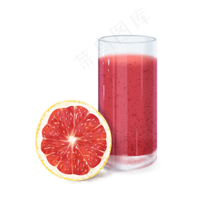 一杯可口的西柚果汁