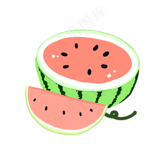 切开的西瓜水果插图