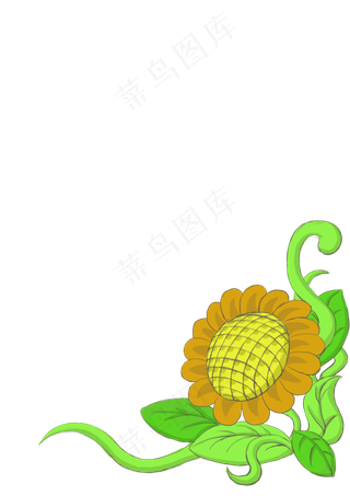 向日葵主题手绘边框