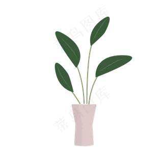 矢量盆栽扁平化ai素材