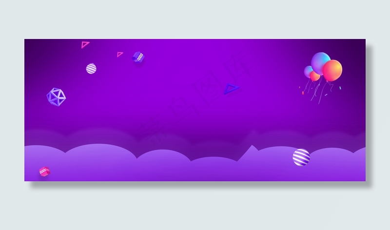 五一电商紫色渐变流体几何banner