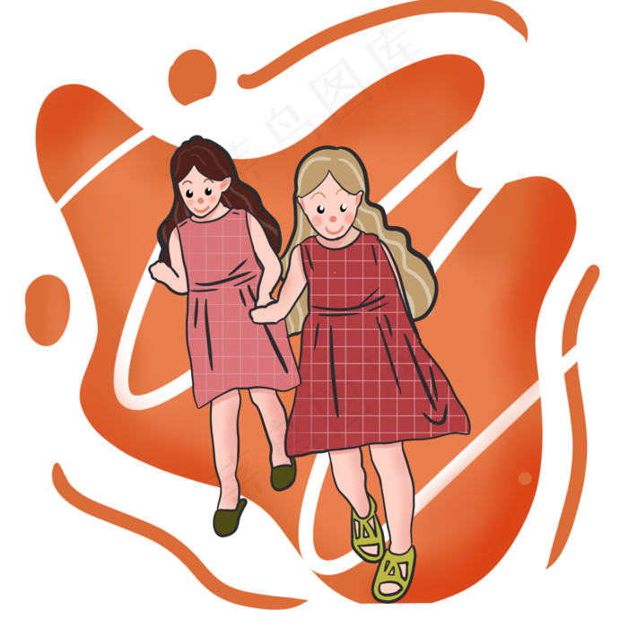 儿童节奔跑的女孩