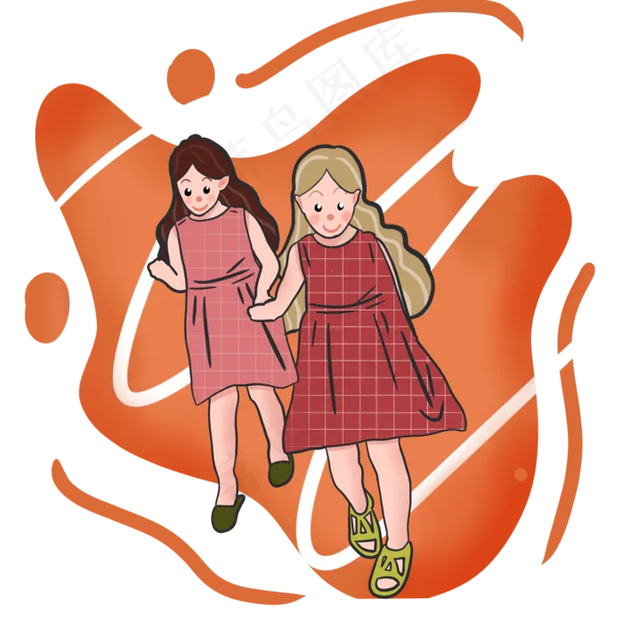 儿童节奔跑的女孩(2000X2000(DPI:300))psd模版下载