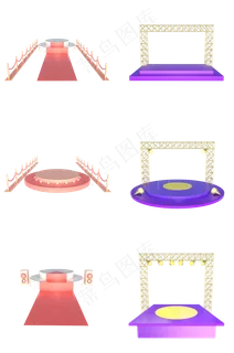 C4D立体电商展台舞台合集,免抠元素