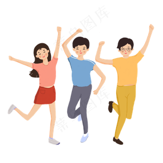 青春活力卡通人物,免抠元素