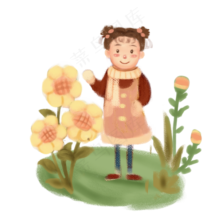 劳动植树节辛勤耕耘的姑娘(2000X2000(DPI:300))psd模版下载