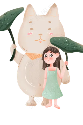 立夏小女孩与动物