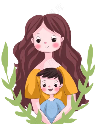 母子拥抱一家人母与子