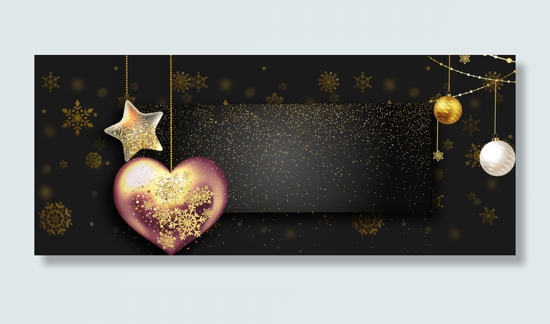 圣诞节活动梦幻黑色海报背景