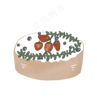 草莓蛋糕手绘卡通