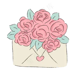 清新浪漫可爱情人节玫瑰情书