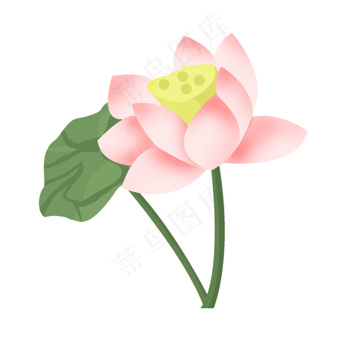 手绘中国风荷花(2000X2000(DPI:300))psd模版下载