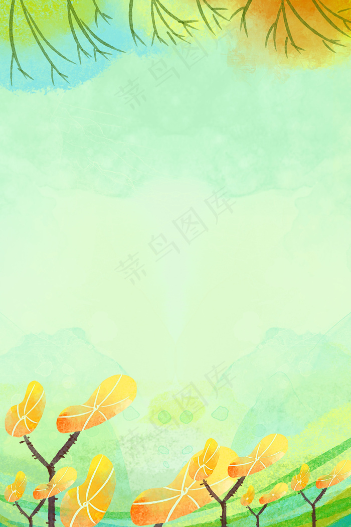卡通水彩绘画海报背景