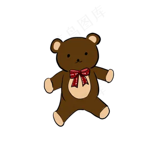 手绘卡通布偶熊