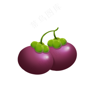 水果装饰图案双个山竹