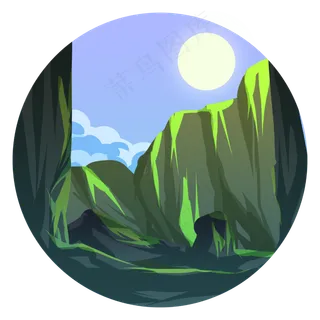圆形微光渐变风景 圆形微光渐变风景