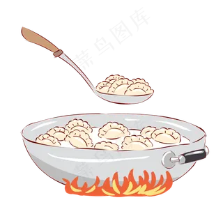 立冬手绘小清新卡通美食热腾腾的,免抠元素
