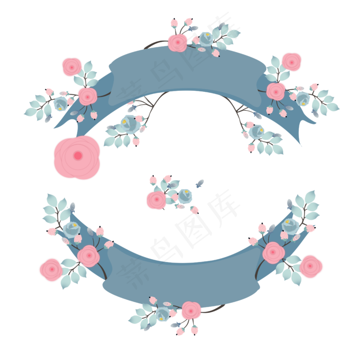 情人节七夕玫瑰装饰边框花环(2500X2500(DPI:300))psd模版下载