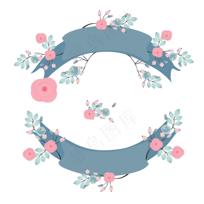 情人节七夕玫瑰装饰边框花环(2500X2500(DPI:300))psd模版下载