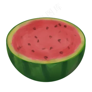 切面西瓜手绘素材元素